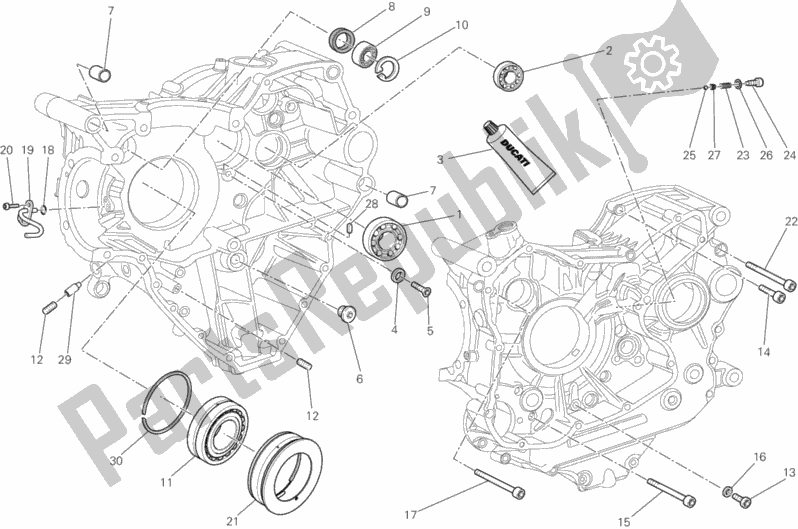 Toutes les pièces pour le Roulements De Carter du Ducati Diavel Carbon FL Thailand 1200 2015